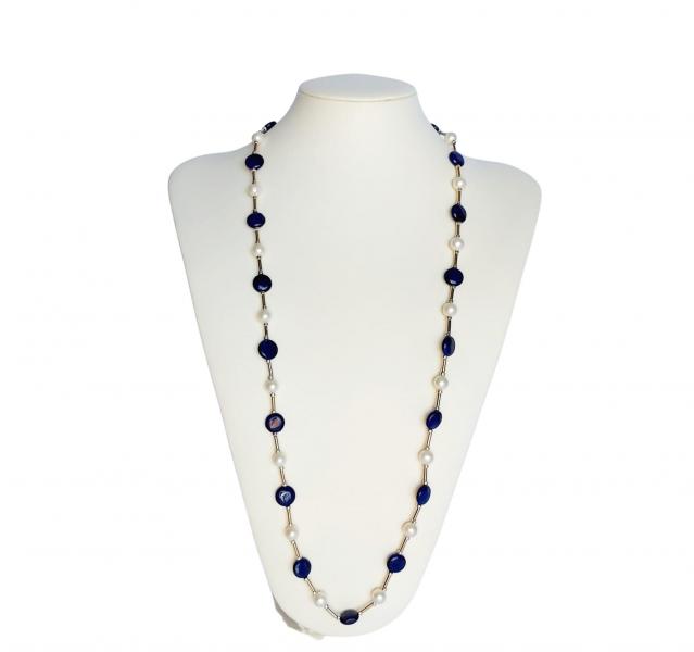Collana_1_filo_Ematite_Gold_e_Silver,_Perle_e_Lapislazzuli