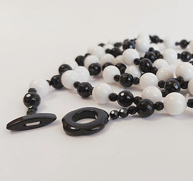 Collana in Agata Bianca e Nera