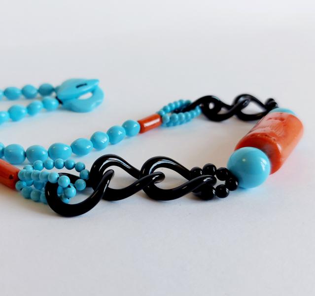 Collana in pasta di Turchese e Corallo