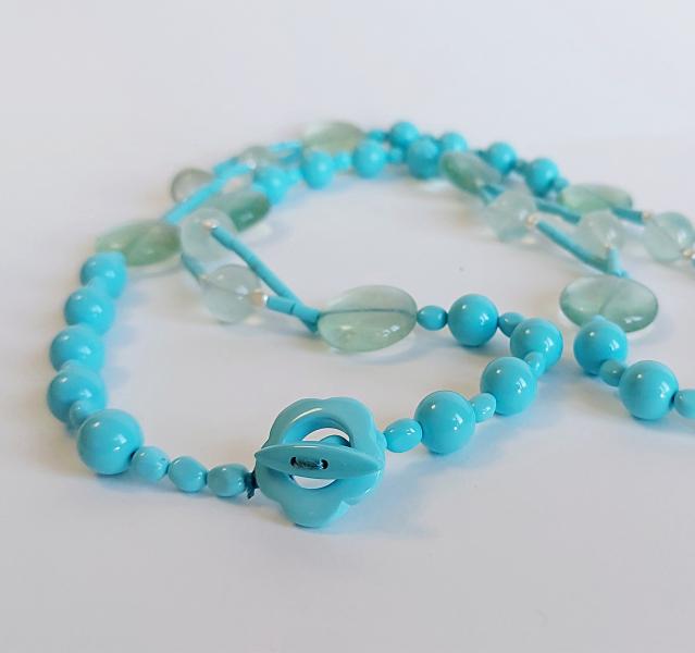 Collana pasta di Turchese e Fluorite