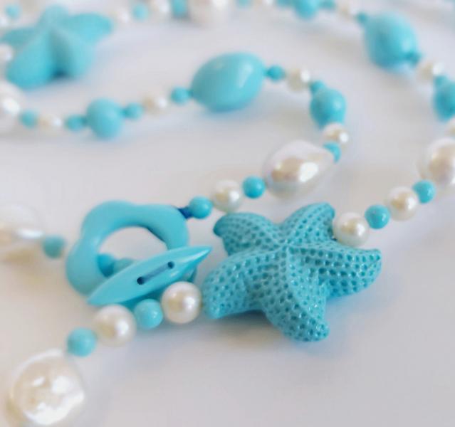 Collana pasta di Turchese e Perle