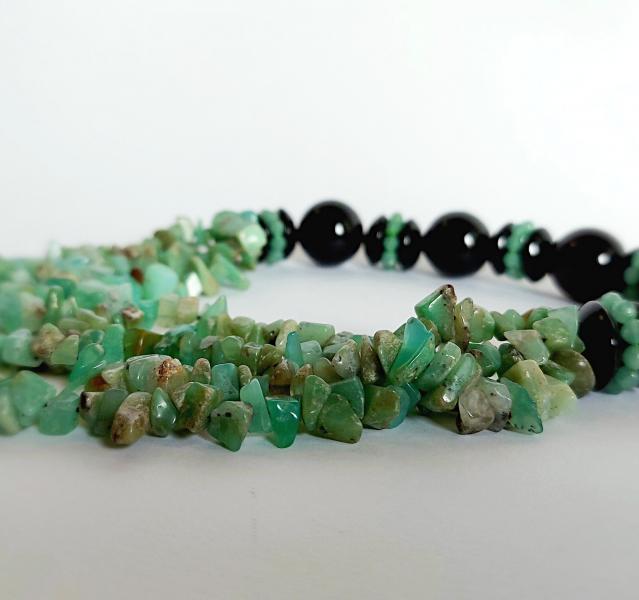 Collana in Agata Nera e Crisoprasio