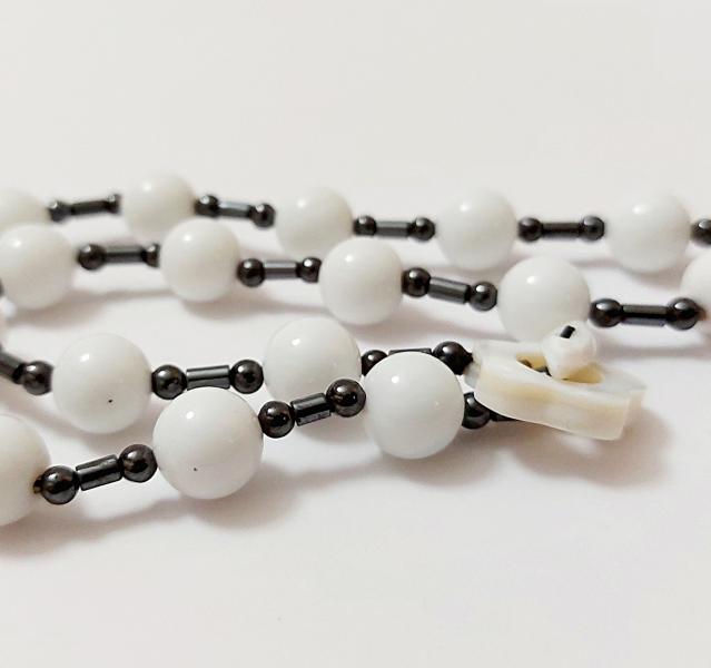 Collana in Agata bianca ed Ematite