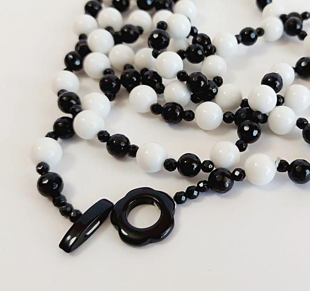 Collana in Agata Bianca e Nera