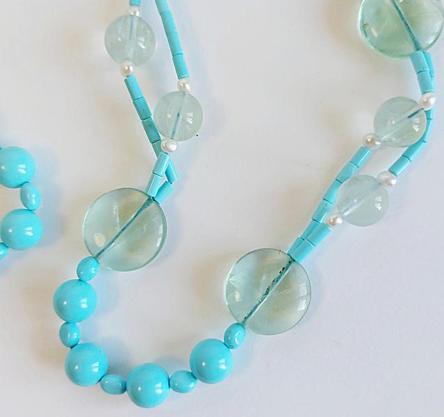 Collana pasta di Turchese e Fluorite