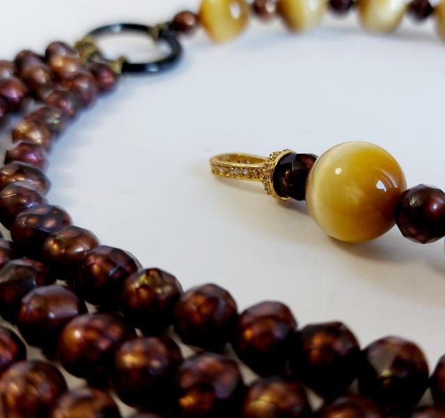 Collana girocollo Occhio di Tigre gold