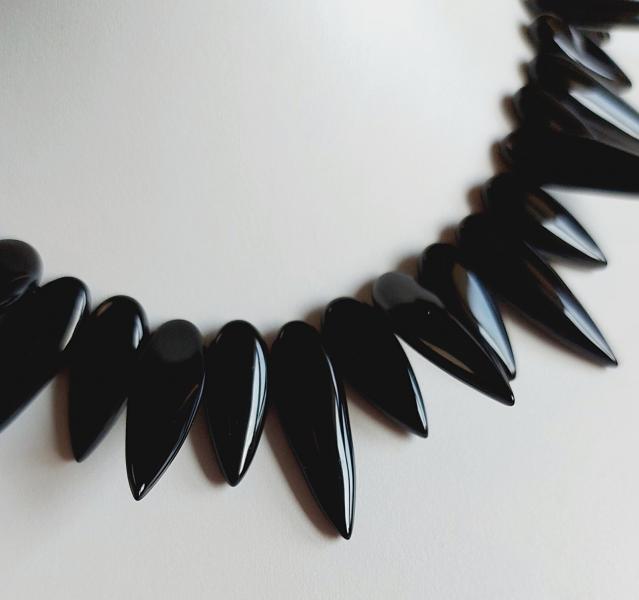 Collana in Agata Nera a gocce