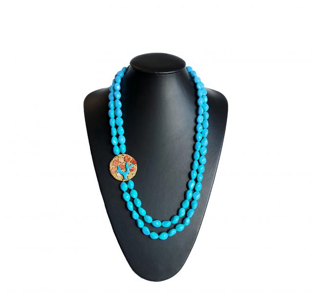 Collana_2_fili_in_pasta_di_Turchese