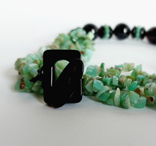 Collana in Agata Nera e Crisoprasio