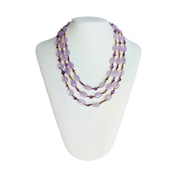Collana_3_fili_Ematite_Gold,_Ametista_Lilla_e_Ametista
