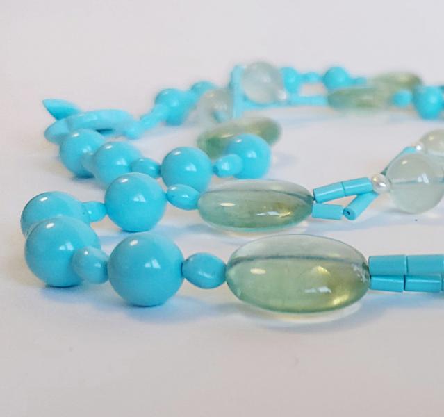 Collana pasta di Turchese e Fluorite
