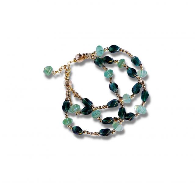 Bracciale_Match_Colors_3_fili_Ematite_gold,_Fluorite_e_Peridot