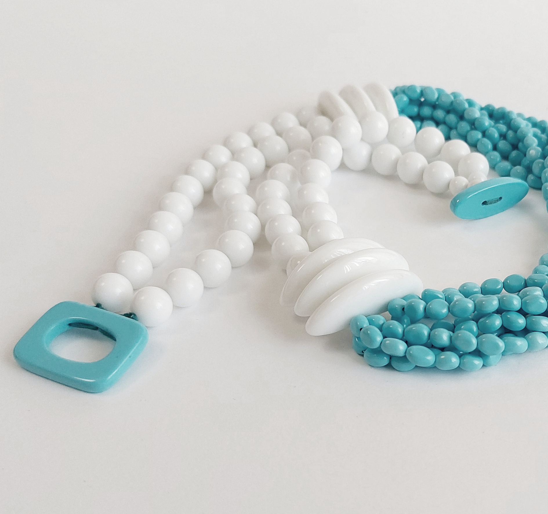 Collana Agata Bianca e pasta di Turchese